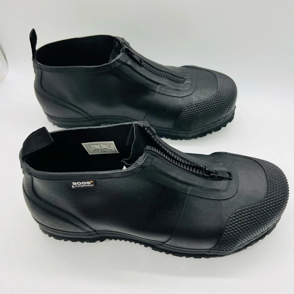 BOGS UNISEX ZIPPERED BLACK OVERSHOE SIZE 10 WATERPROOF COMPOSITE TOE NWOT - Picture 6 of 13